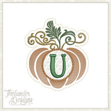 U autumn letter in the hoop T1868