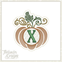 X autumn letter in the hoop T1868