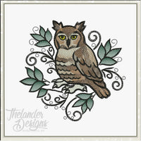 T1912 Sketch Owl Leaves