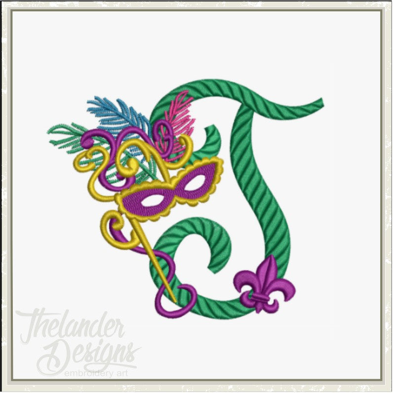 T Masquerade Letter T1916 – Thelander Designs