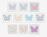 T1649 Size 4x4 Twenty Butterfly Blocks