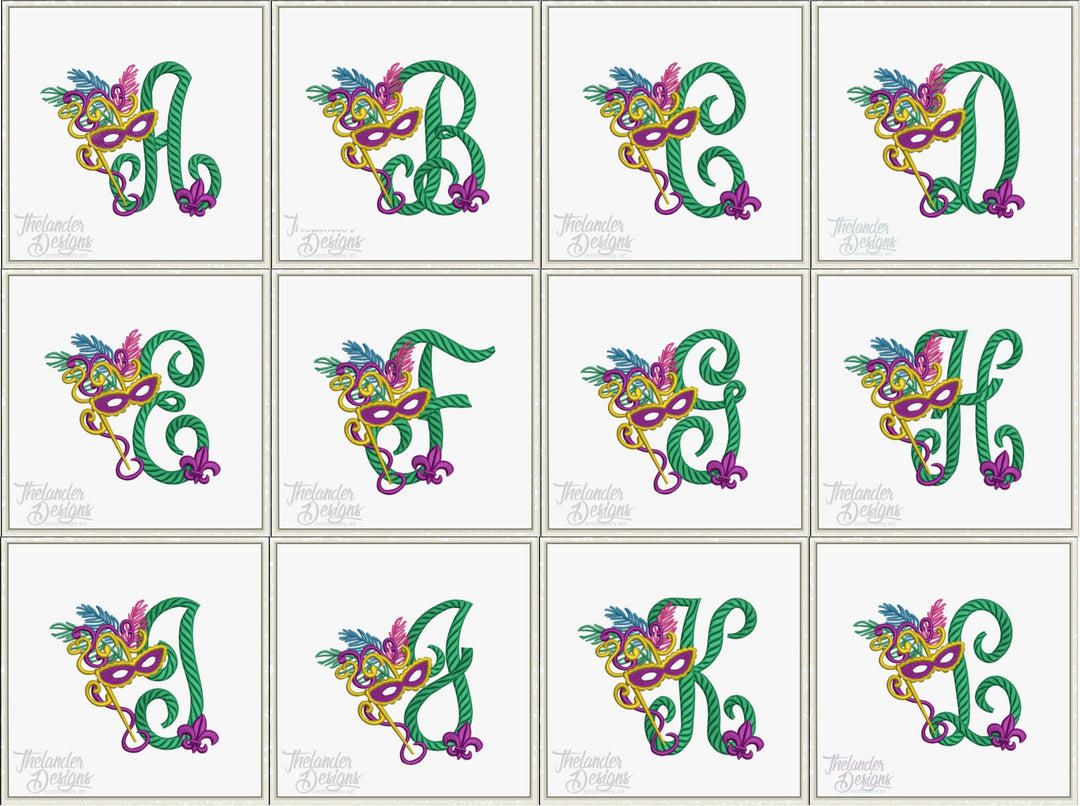 3 inch Masquerade A-Z Letters T1916 – Thelander Designs