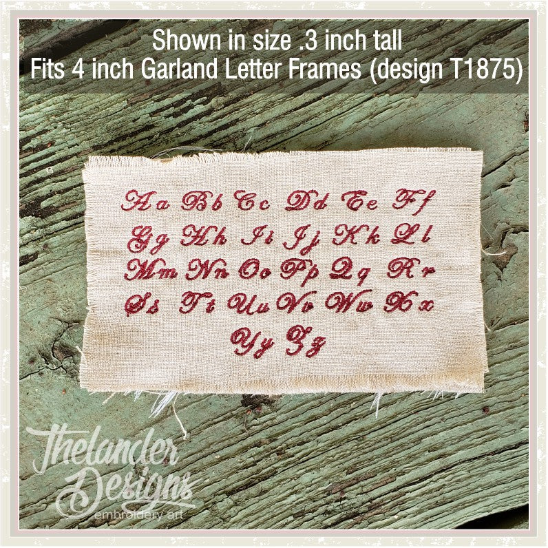 16 Inch Ge Script HALF INCH A-Z Garland Script T1884 – Thelander Designs